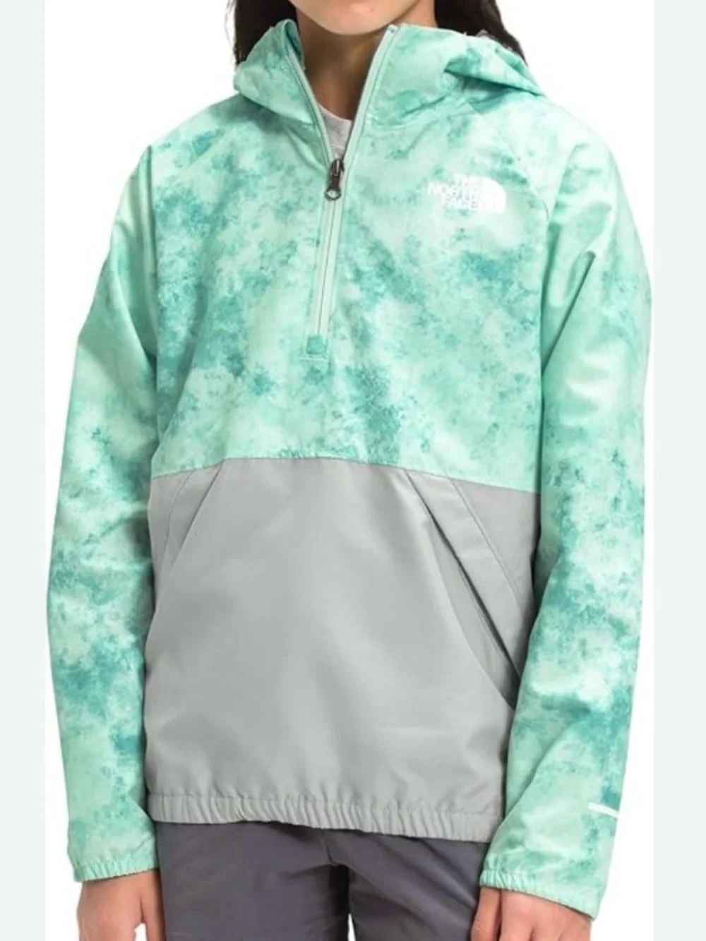 The North Face Packable Half-Zip Pullover Wind Hood Jacket - Youth Large 14/16